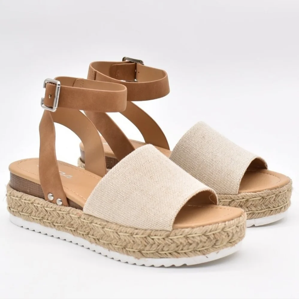 Brown Espadrilles Sandals Size 9